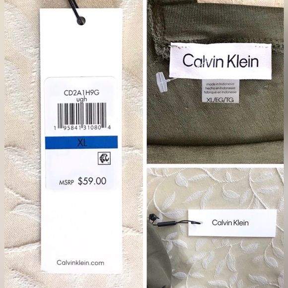🆕 Calvin Klein Womens Sleeveless Romper XL Army Olive Green V-neck Pockets NWT - Picture 3 of 10